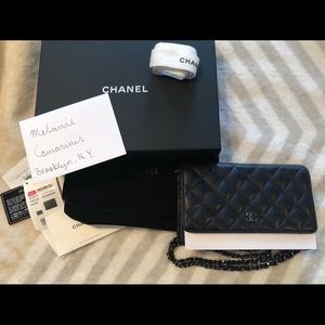 Chanel 18C Iridescent Black Caviar WOC